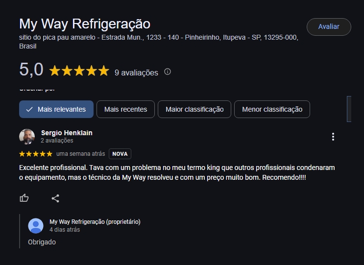 Avaliação de Sergio Henklain